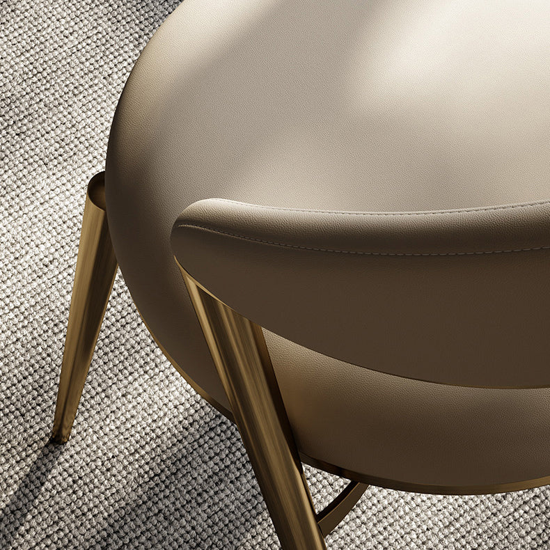 Glam Kitchen Side Chair Metal Legs Open Back Dining Armless Chair