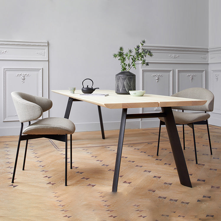 Kitchen Industrial Dining Chair Open Back Upholstered Armless Chair