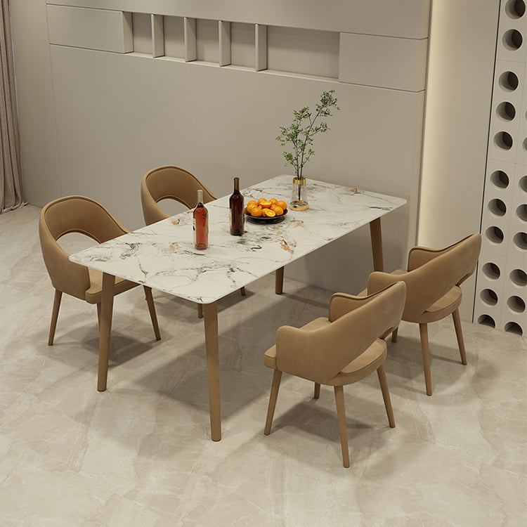 Modern Stone Rectangle Dining Table 1/5 Pieces Dining Set for Dining Room