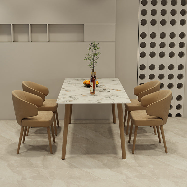 Modern Stone Rectangle Dining Table 1/5 Pieces Dining Set for Dining Room