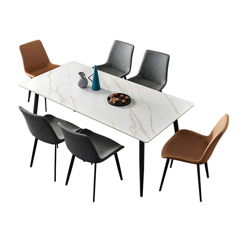 Nordic Kitchen Stone Furniture 1/5/7 Pcs Standard Height Casual Dining Room Table Set