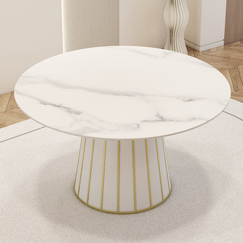 Glam Round Stone Dining Table 1/7 Pieces Dining Set for Dining Room
