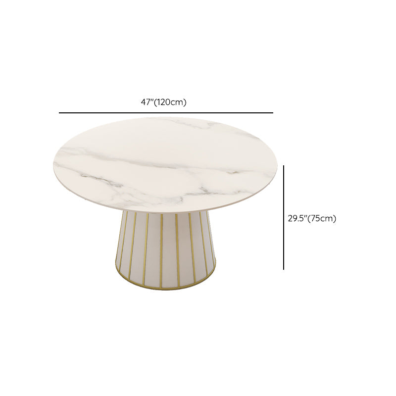 Glam Round Stone Dining Table 1/7 Pieces Dining Set for Dining Room