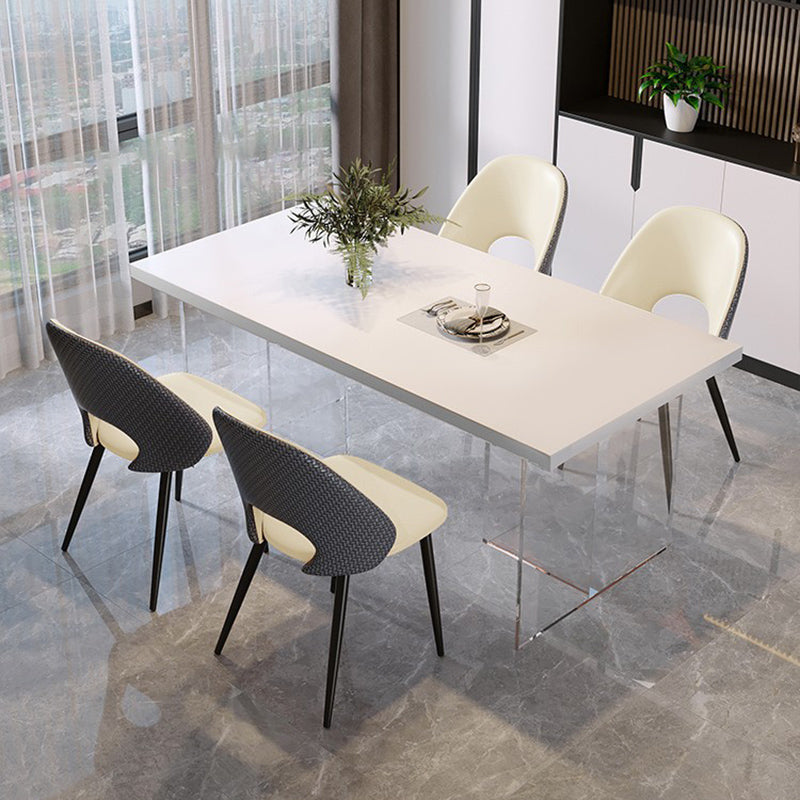 Modern Rectangle Stone Dining Table 1/4/5 Pieces Dining Set for Dining Room