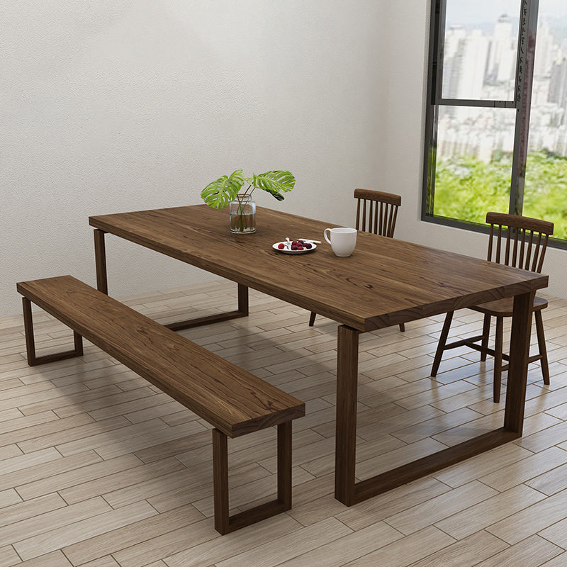 Industrial Medium Wood Furniture 1/4/5 Pcs Standard Height Dining Room Table Set
