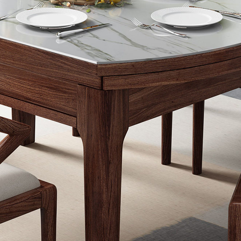 Modern Stone Furniture 1/5/7 Pcs Standard Height Dining Sets with Self Storing Leaves