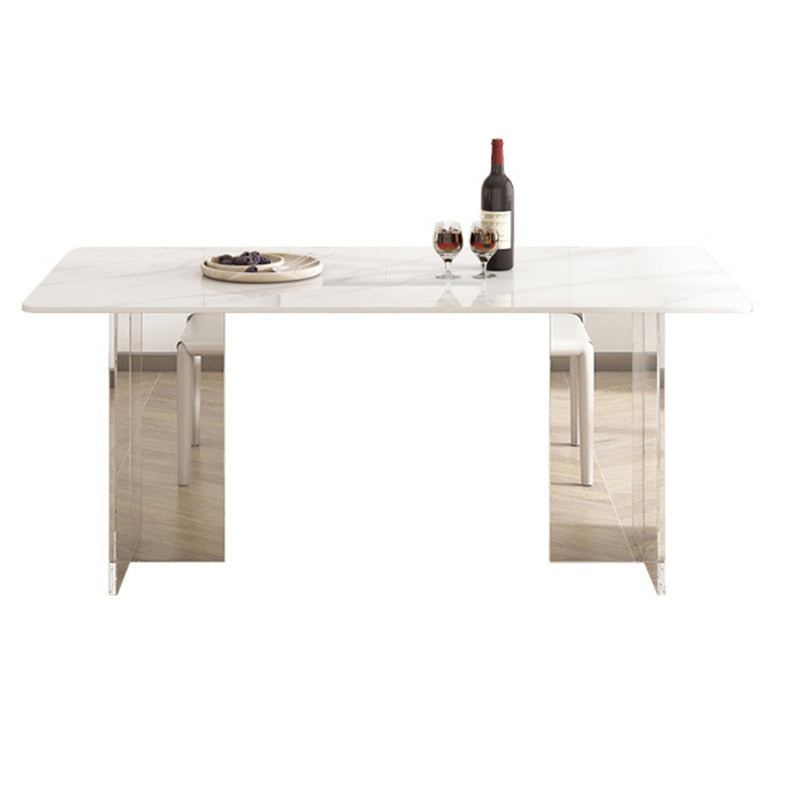 Modern White Stone Dining Table Set 1/4/5/7 Pcs Standard Height Dining Room Furniture Set