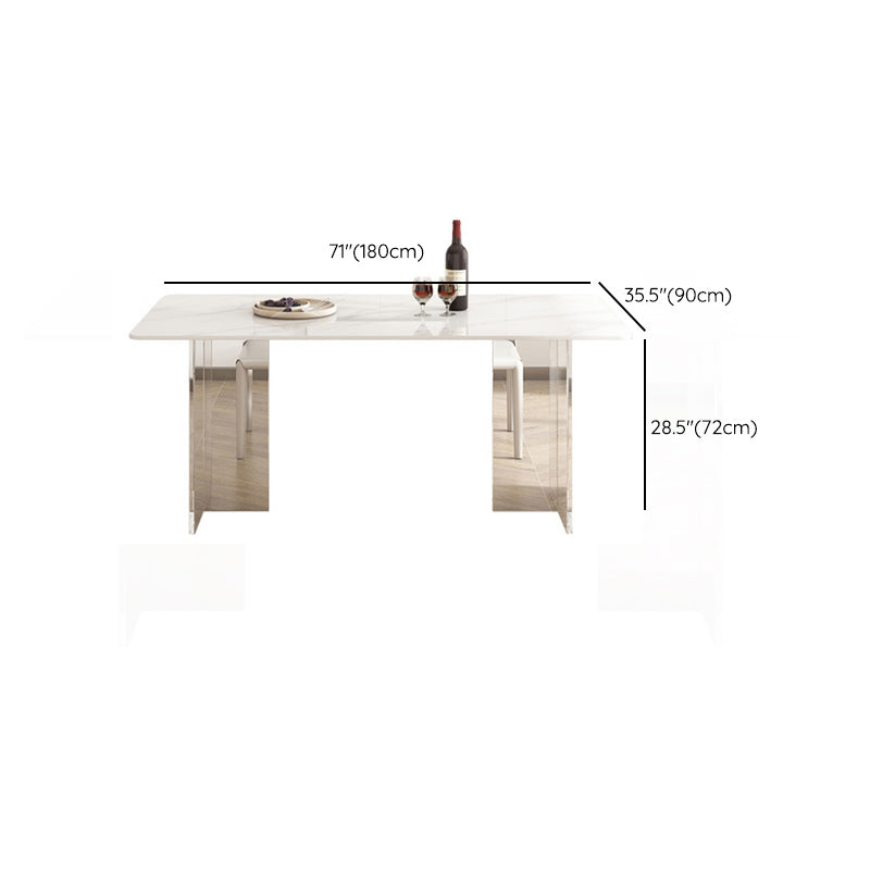 Modern White Stone Dining Table Set 1/4/5/7 Pcs Standard Height Dining Room Furniture Set