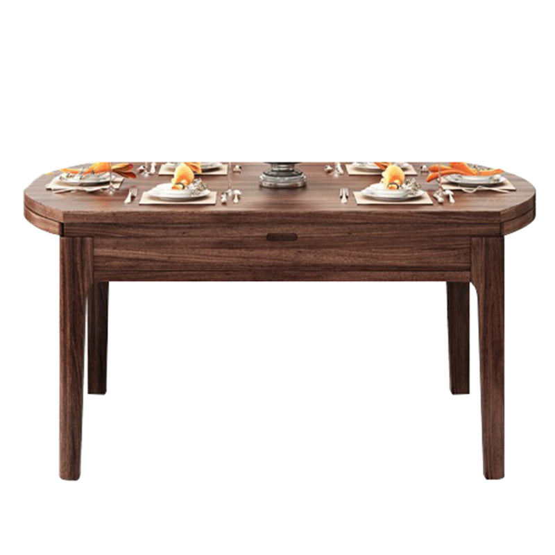 Solid Wood Furniture 1/7 Pcs Standard Height Dining Set with Self Storing Leaves