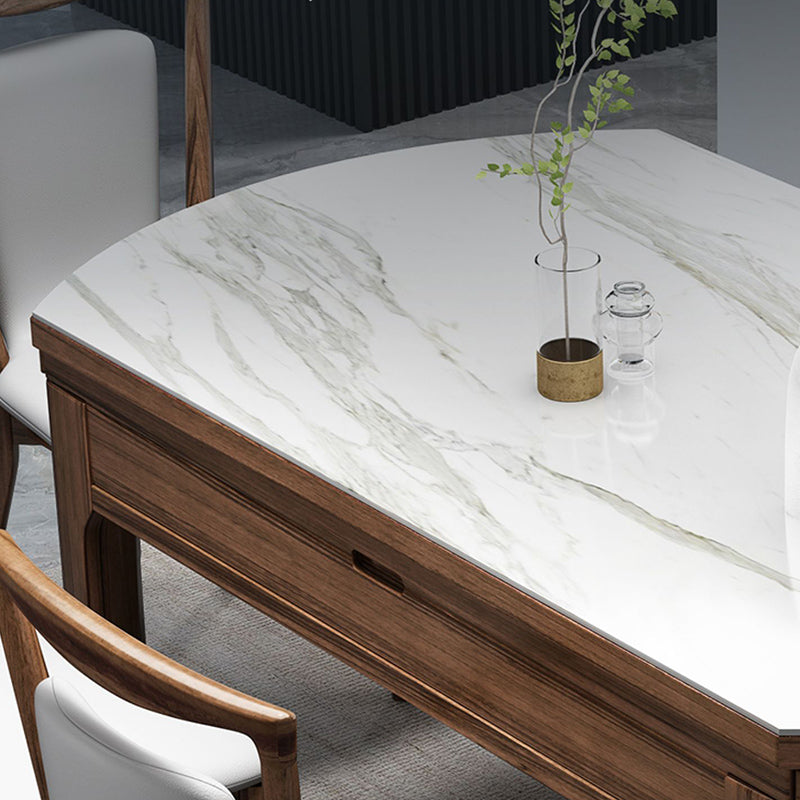 Solid Wood Furniture 1/7 Pcs Standard Height Dining Set with Self Storing Leaves