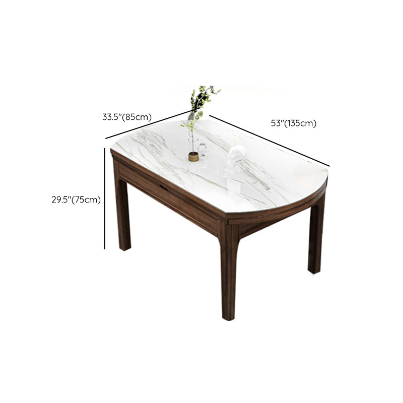 Solid Wood Furniture 1/7 Pcs Standard Height Dining Set with Self Storing Leaves