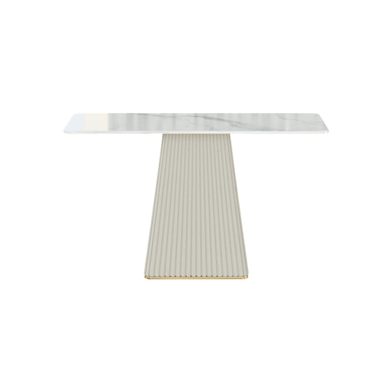 Modern 1/4/5/6/7 Pieces Dining Room Table Rectangle Stone Furniture in White