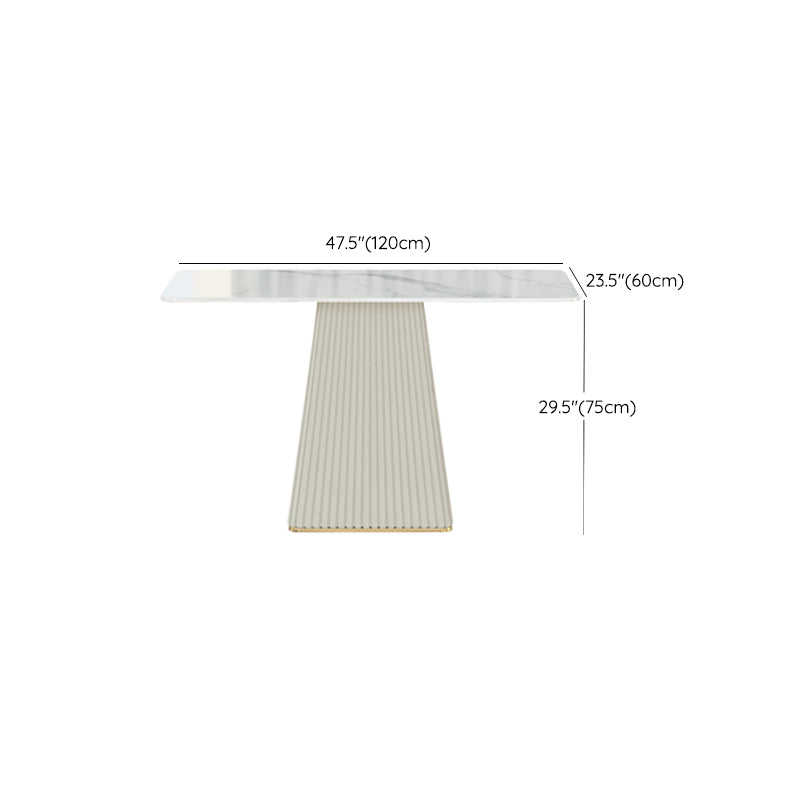 Modern 1/4/5/6/7 Pieces Dining Room Table Rectangle Stone Furniture in White