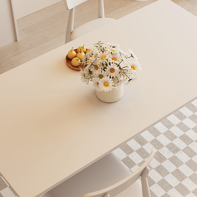 Modern Style 1/4/5 Pieces Dining Room Table Rectangle Stone Furniture in White