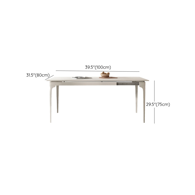 Modern Style 1/2/5/7/9 Pieces Dining Room Table Rectangle Stone Furniture in White