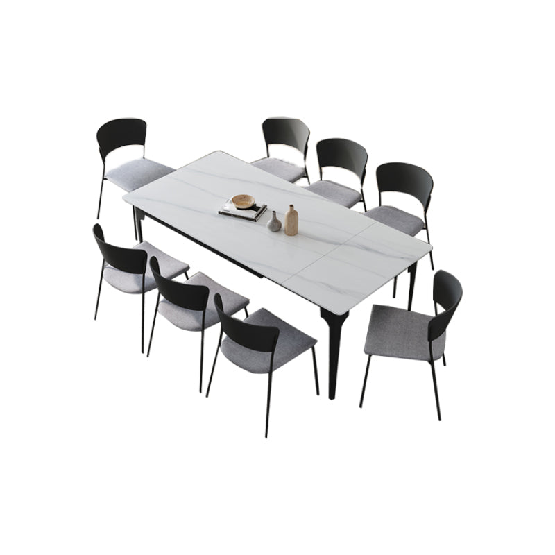 Modern 1/2/5/7/9 Pieces Dining Room Table Rectangle Stone Furniture in White