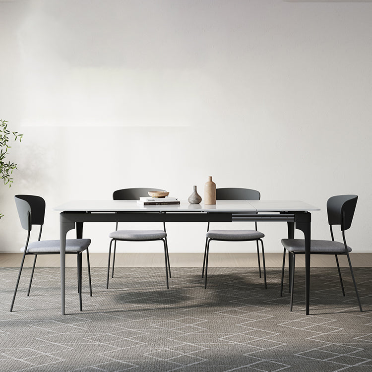 Modern 1/2/5/7/9 Pieces Dining Room Table Rectangle Stone Furniture in White