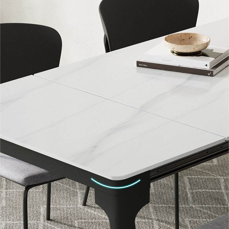 Modern 1/2/5/7/9 Pieces Dining Room Table Rectangle Stone Furniture in White