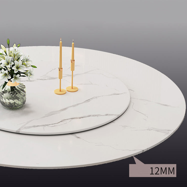 Contemporary 1/4/5/7/9/13 Pieces Furniture Round Stone Dining Set in White