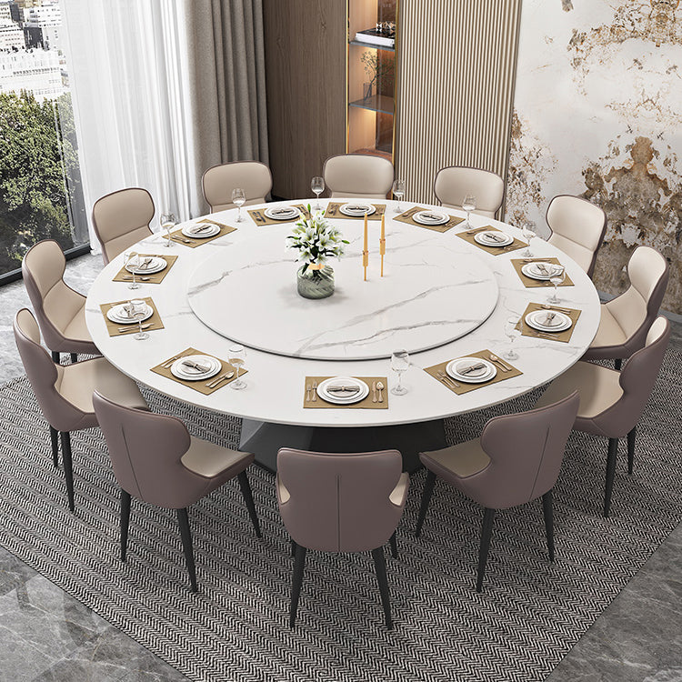 Contemporary 1/4/5/7/9/13 Pieces Furniture Round Stone Dining Set in White