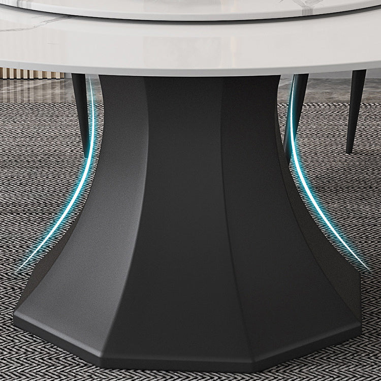 Contemporary 1/4/5/7/9/13 Pieces Furniture Round Stone Dining Set in White