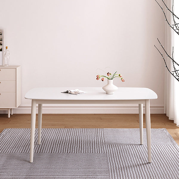 Modern Style 1/4/5/7 Pieces Dining Room Table Rectangle Stone Furniture in White