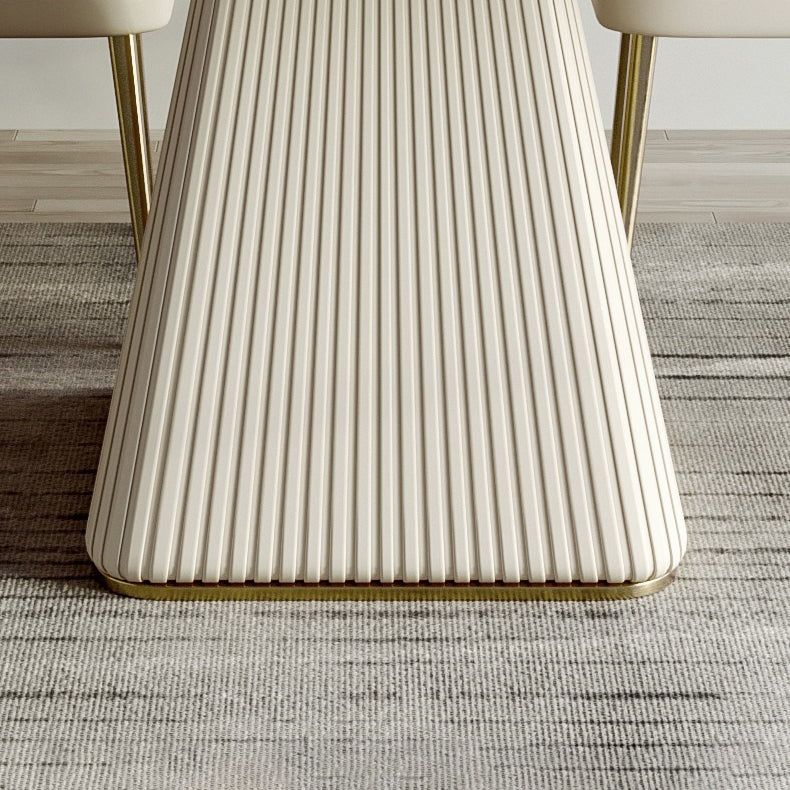 Modern Style 1/2/5/7 Pieces Dining Room Table Rectangle Stone Furniture in White