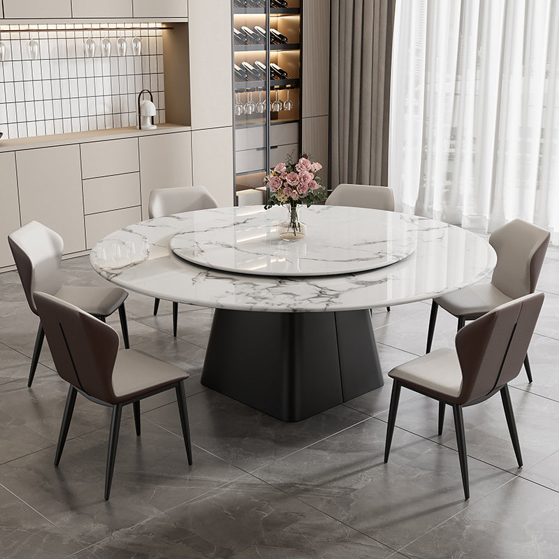 Modern 1/6/7/13 Pieces Furniture Round Stone Dining Set in White