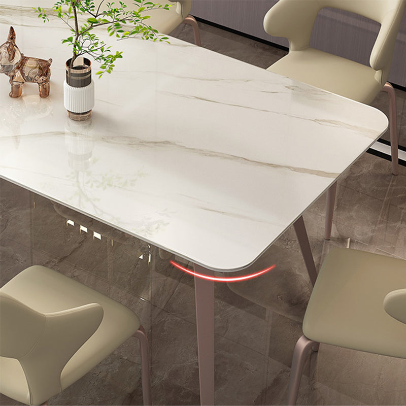 Modern Style 1/4/5/6/7 Pieces Dining Table Rectangle Stone Furniture in White