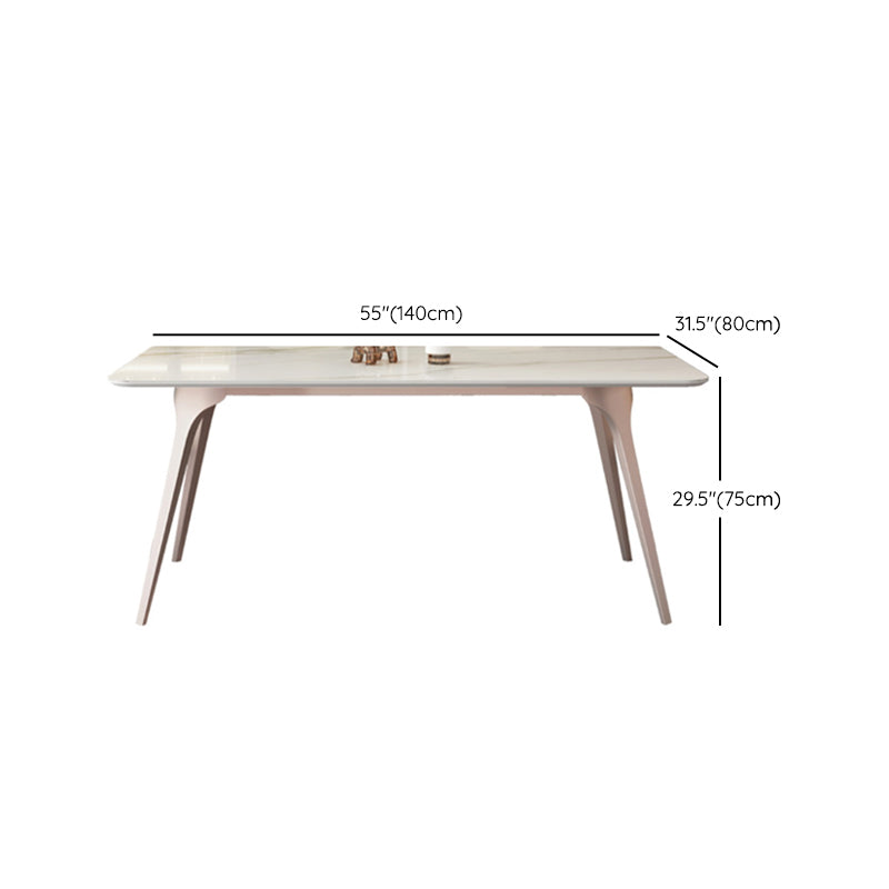 Modern Style 1/4/5/6/7 Pieces Dining Table Rectangle Stone Furniture in White