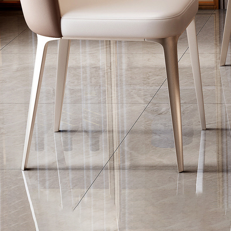 Modern Style 1/4/5/7 Pieces Furniture Round Stone Dining Set in White