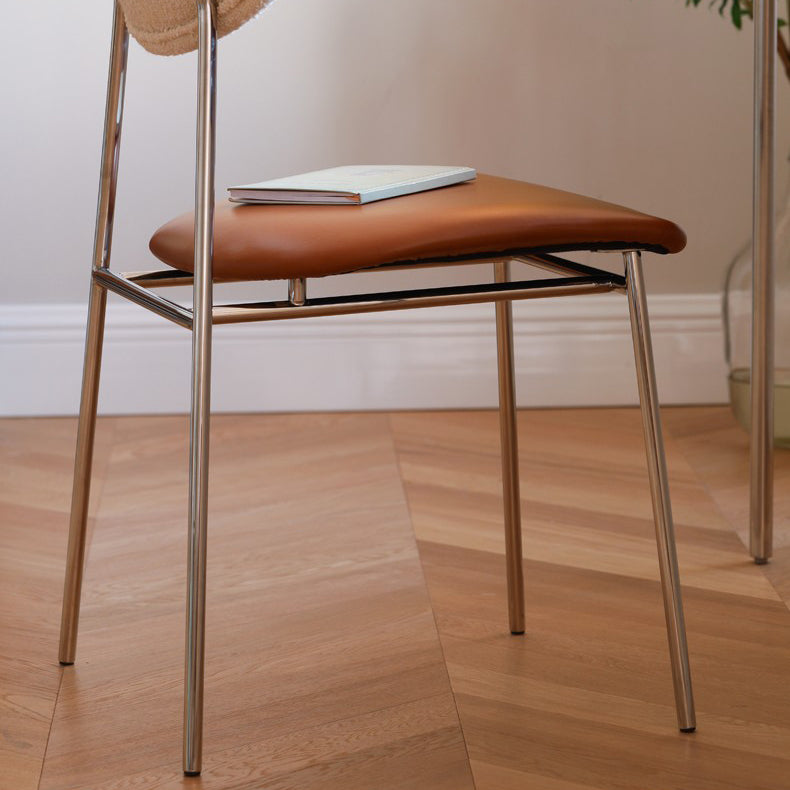 Contemporary Kitchen Dining Chair Open Back Metal Side Chair