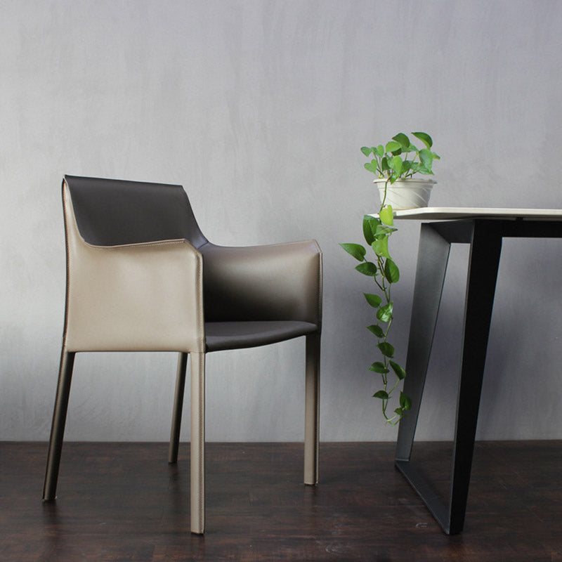 Industrial Upholstered Arm Dining Chair Kitchen Parsons Chair