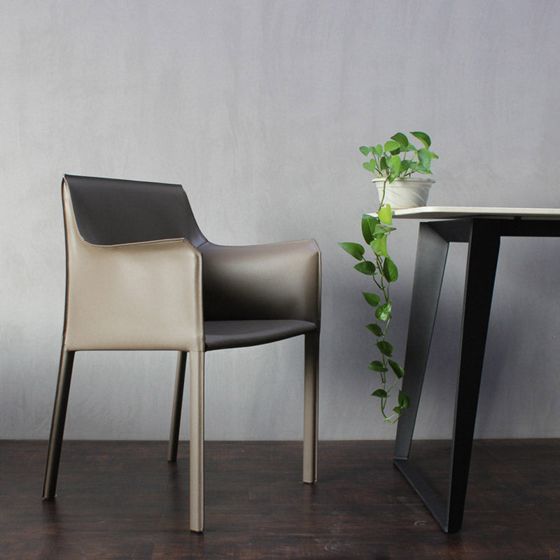 Industrial Upholstered Arm Dining Chair Kitchen Parsons Chair