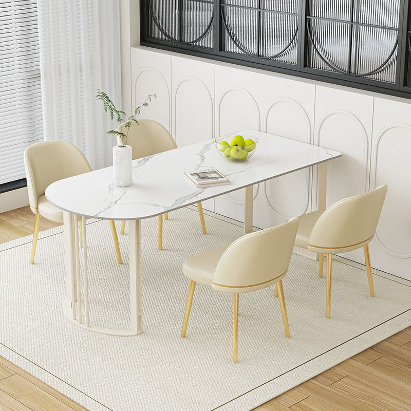 Contemporary Dining Room Dinner Table 4 Legs Stone Dining Table