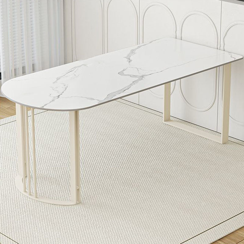 Contemporary Dining Room Dinner Table 4 Legs Stone Dining Table