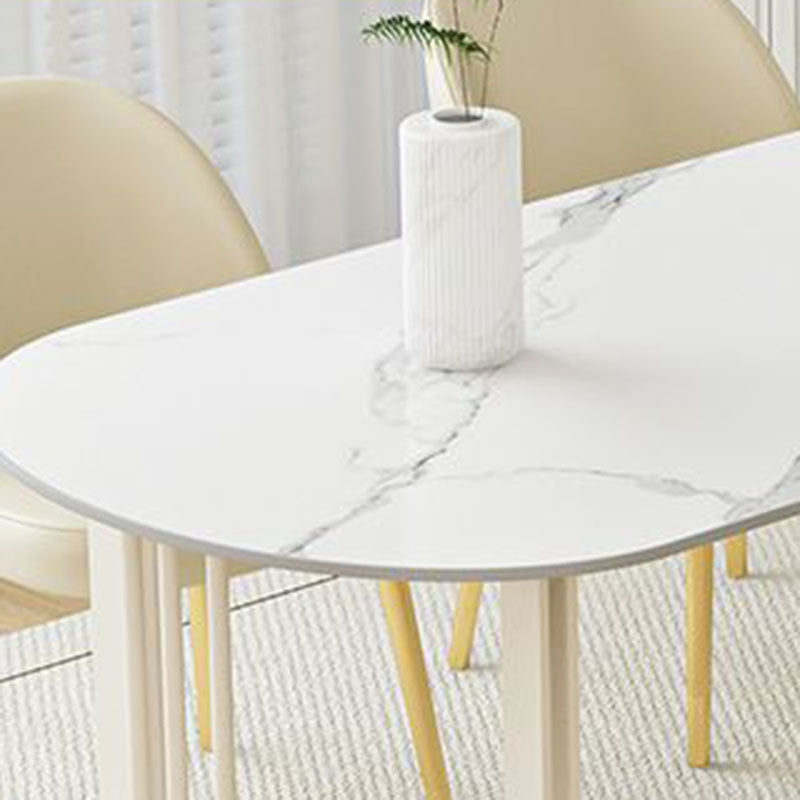 Contemporary Dining Room Dinner Table 4 Legs Stone Dining Table