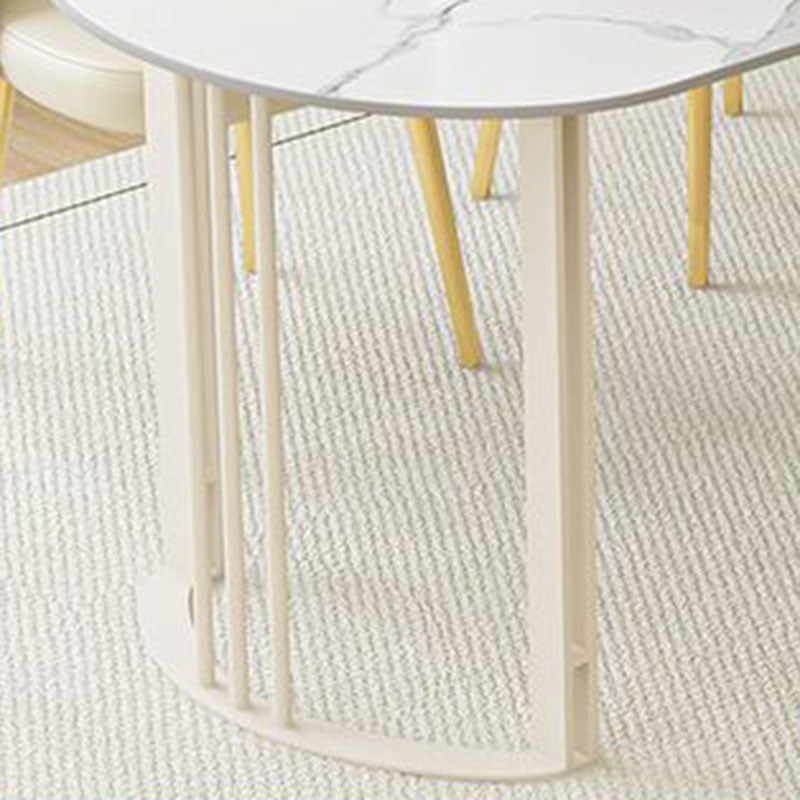 Contemporary Dining Room Dinner Table 4 Legs Stone Dining Table