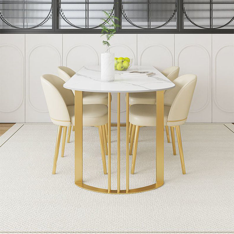 Contemporary Dining Room Dinner Table 4 Legs Stone Dining Table