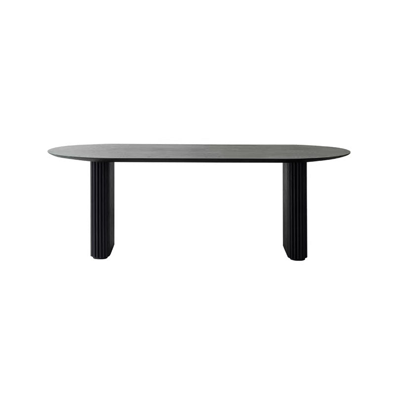 Modern Oval Dining Table Black Wooden Dinner Table for Dining Room