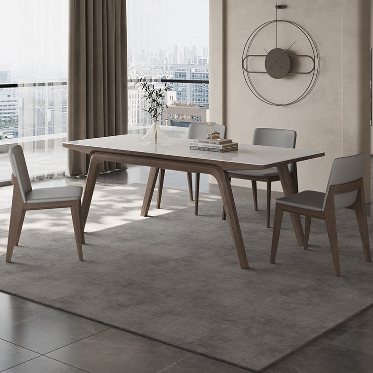 Modern 1/4/5/7 Pieces Dining Room Table Rectangle Stone Furniture in White