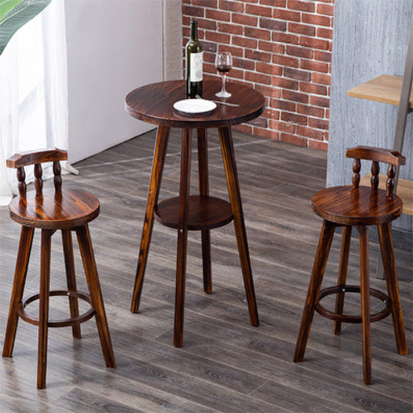 Solid Wood Pub Dining Set Contemporary 1/2/3 Pieces Table and Stool Set