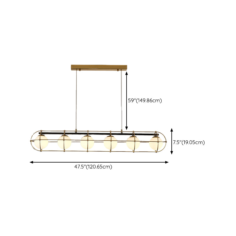 Ball Shape Glass Island Pendants Modern Multi Lights Island Pendant Lights in Gold