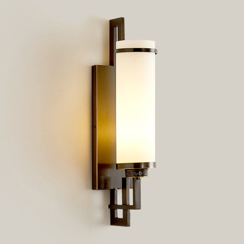 Cylinder Wall Lighting Modern Glass 1 Light Wall Sconces for Living Room