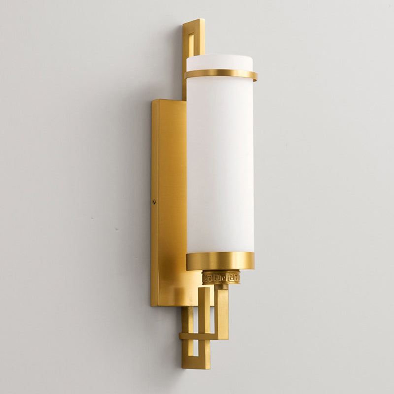 Cylinder Wall Lighting Modern Glass 1 Light Wall Sconces for Living Room