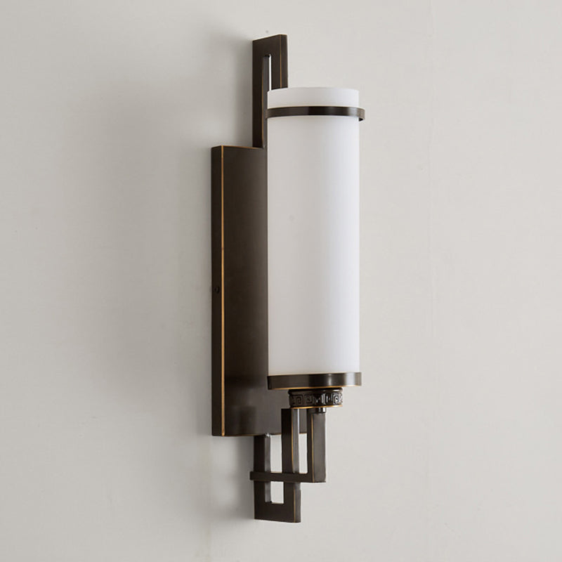 Cylinder Wall Lighting Modern Glass 1 Light Wall Sconces for Living Room