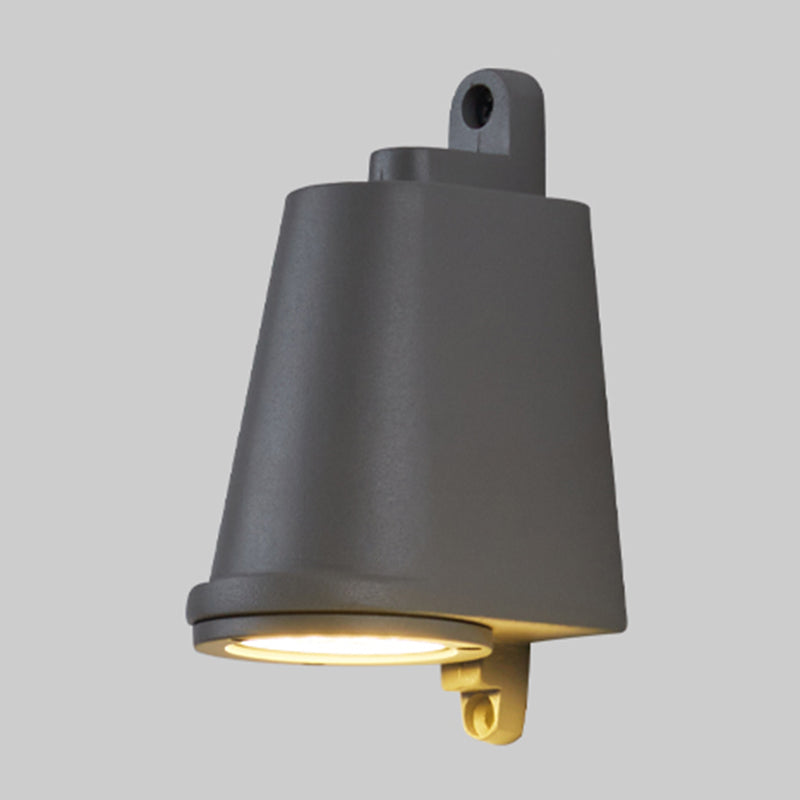 Modern Metal Wall Sconce Trapezoid Shape Wall Light with Glass Shade for Courtyard