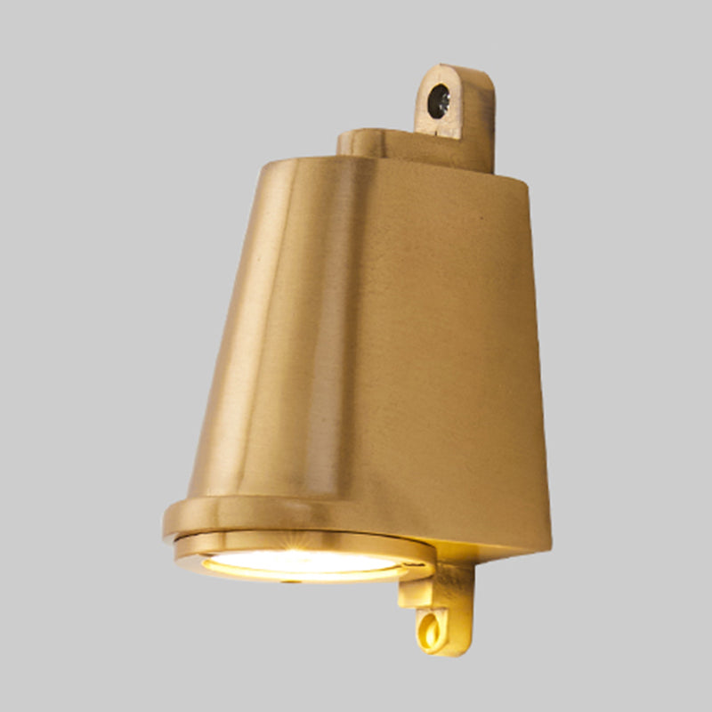 Modern Metal Wall Sconce Trapezoid Shape Wall Light with Glass Shade for Courtyard