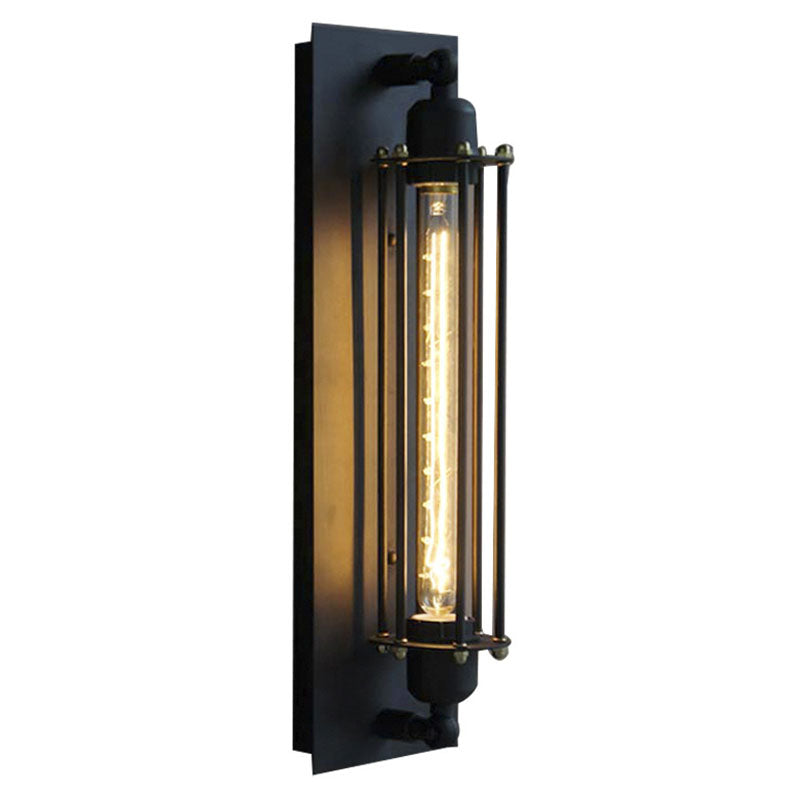 Metal Industrial Wall Sconce Cylinder Shape Wall Light for Courtyard