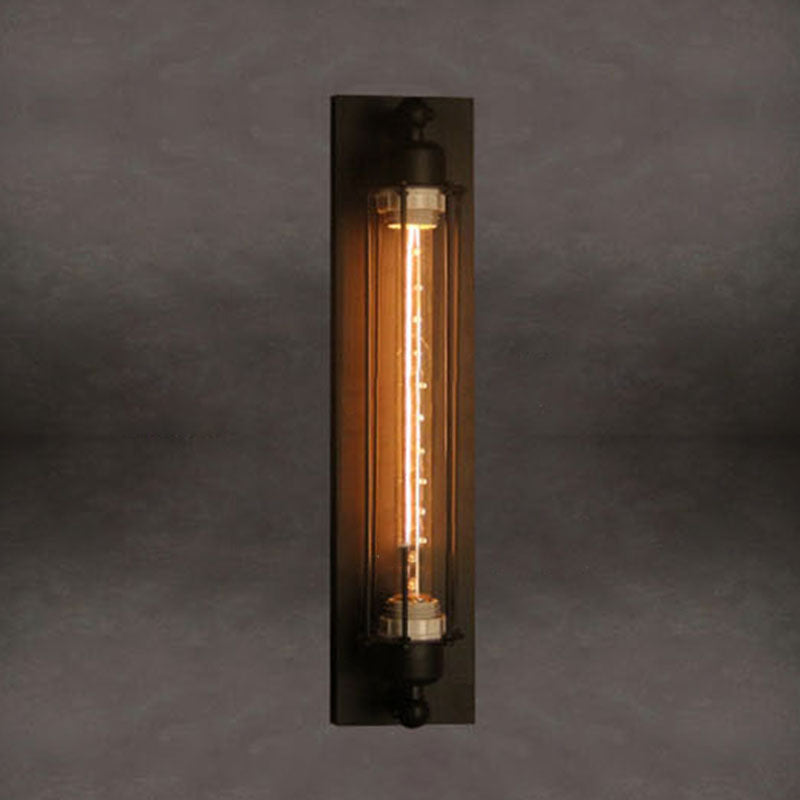 Metal Industrial Wall Sconce Cylinder Shape Wall Light for Courtyard